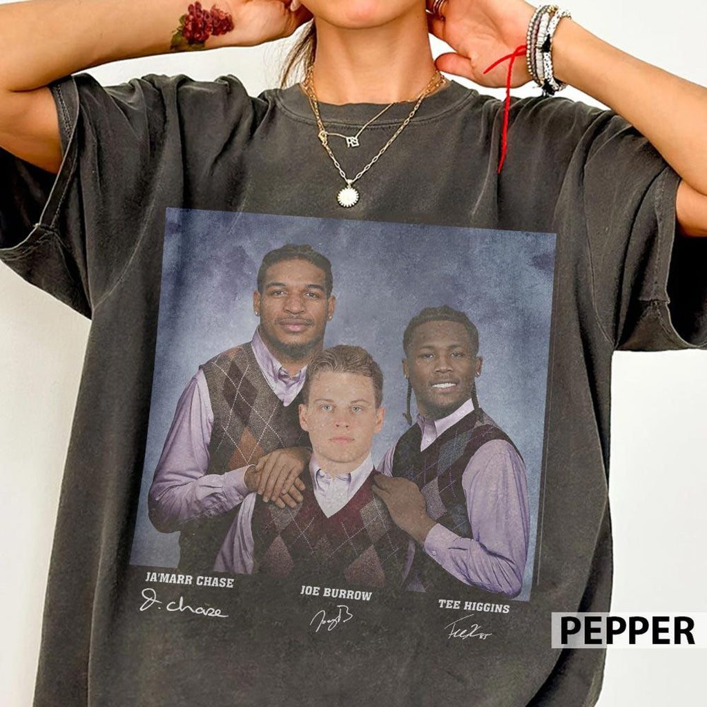 Ja'Marr Chase Joe Burrow Tee Higgins Football Shirt, Cincinnati Step Bros Tee, Funny Football Gift Unisex