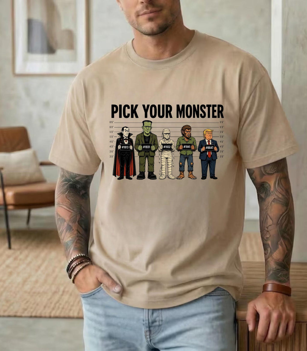 Pick Your Monster T-Shirt, Frankenstein Dracula Shirt