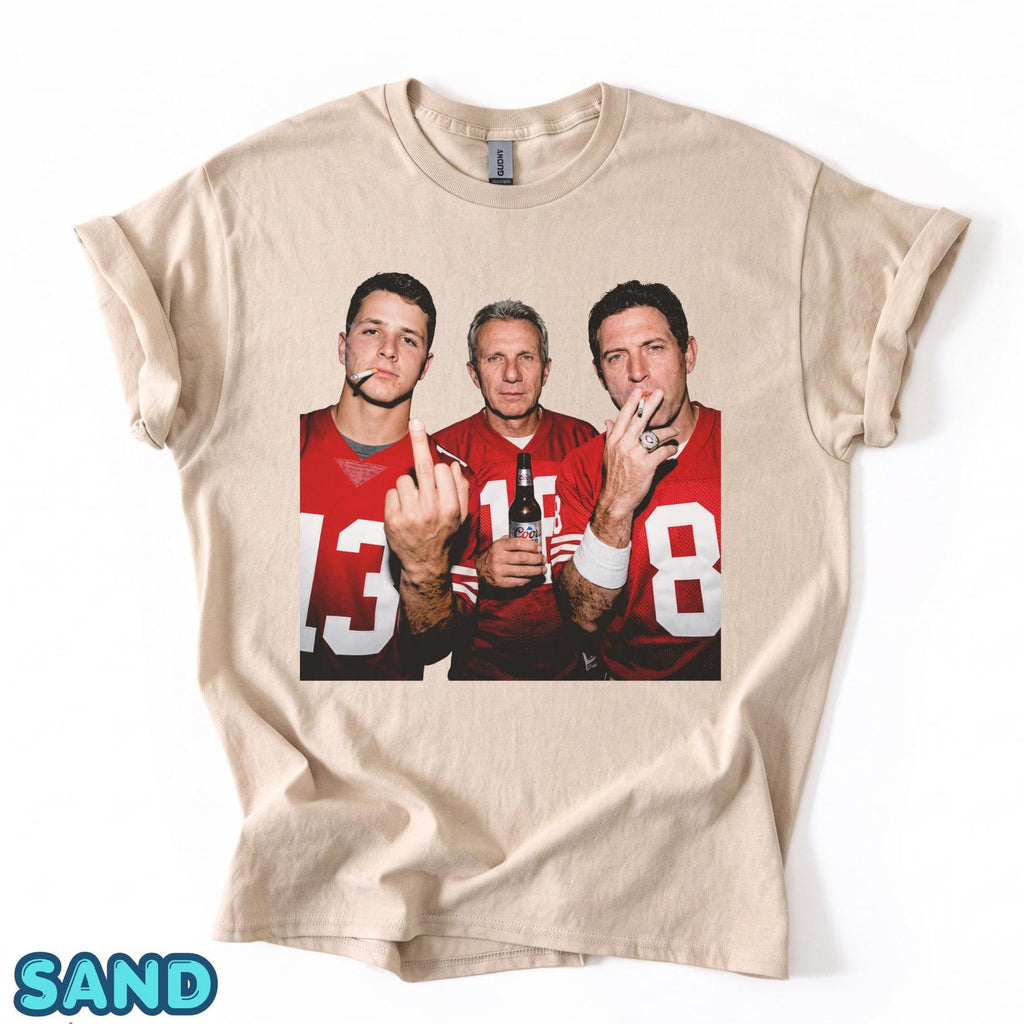 San Francisco Football Shirt, Brock Purdy Joe Montana Dwight Clark Vintage Bootleg Tee, Game Day Graphic Shirt, Unisex Gift Tee
