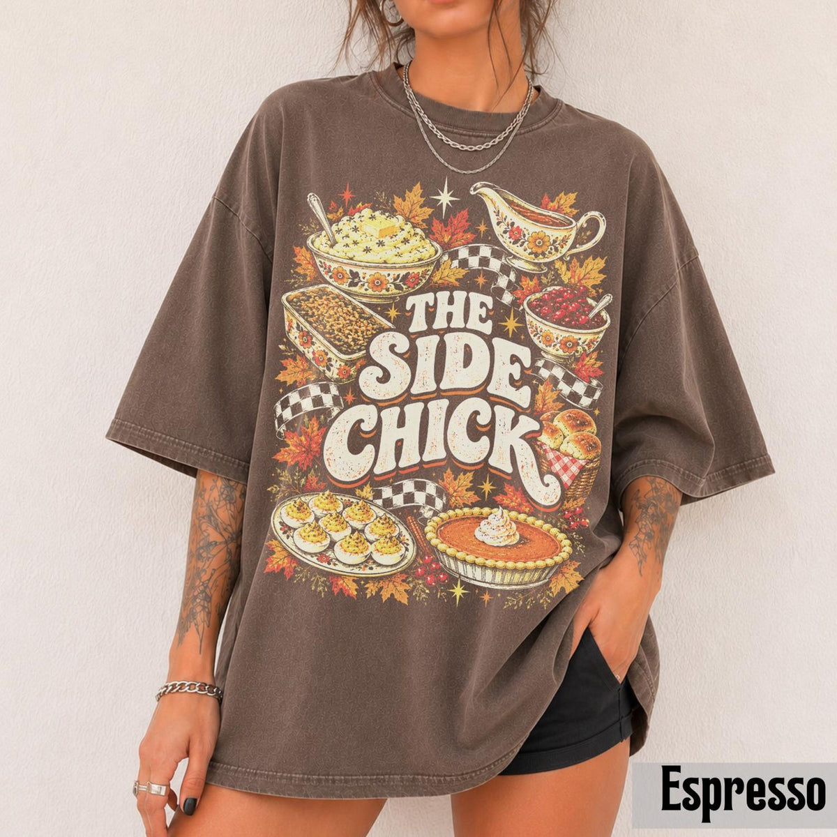 Side Chick Funny Thanksgiving Shirt, Retro Y2K Comfort Colors Tee, Thanksgiving Side Dishes Shirt, Friendsgiving Graphic Tee