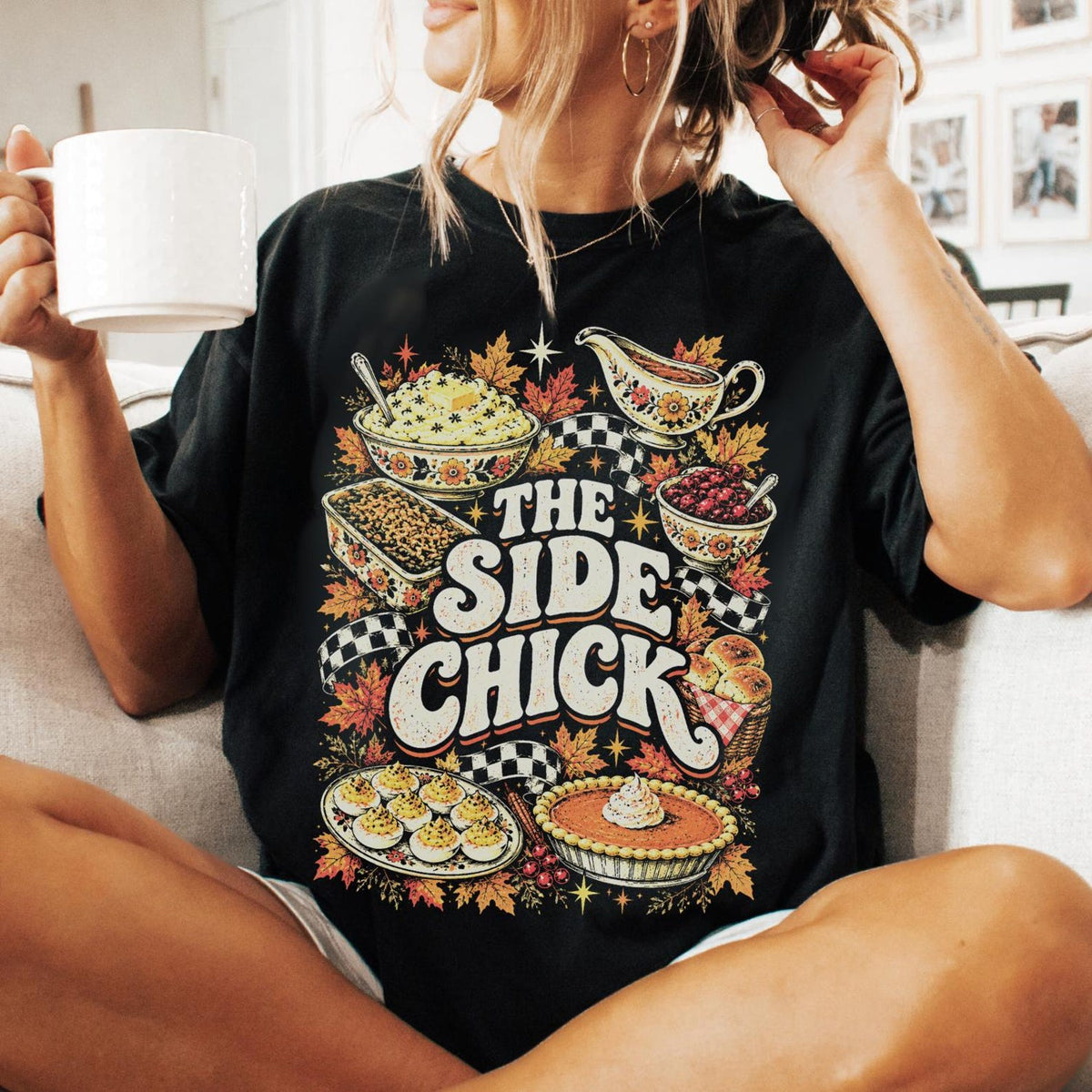 Side Chick Funny Thanksgiving Shirt, Retro Y2K Comfort Colors Tee, Thanksgiving Side Dishes Shirt, Friendsgiving Graphic Tee