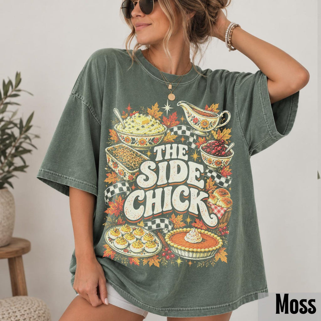 Side Chick Funny Thanksgiving Shirt, Retro Y2K Comfort Colors Tee, Thanksgiving Side Dishes Shirt, Friendsgiving Graphic Tee