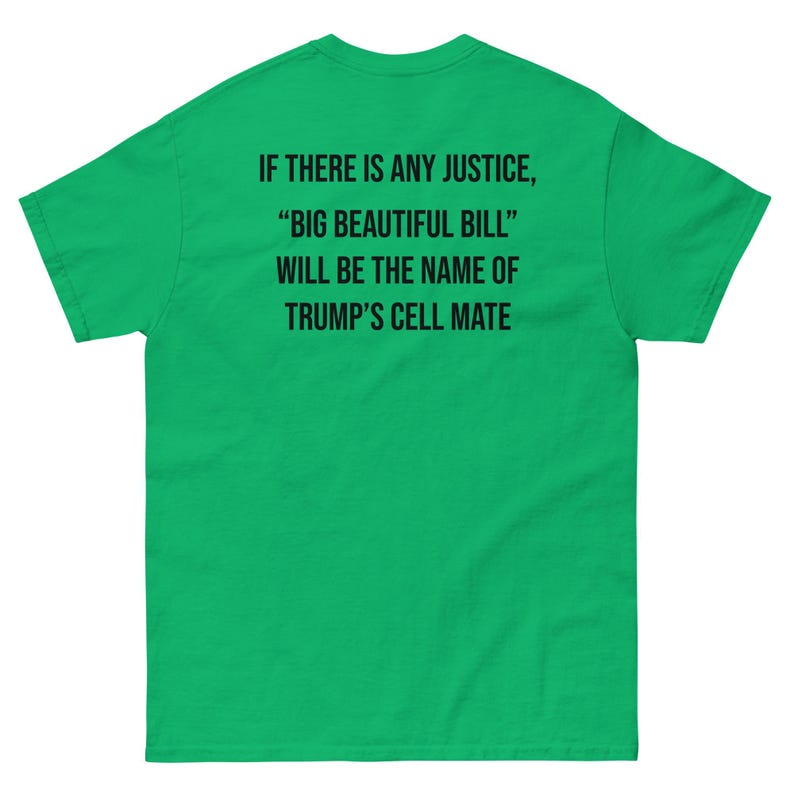 If There Is Any Justice Big Beautiful Bill Will Be the Name of Trump's Cell Mate Shirt, Funny Political Satire Tee, Protest Graphic